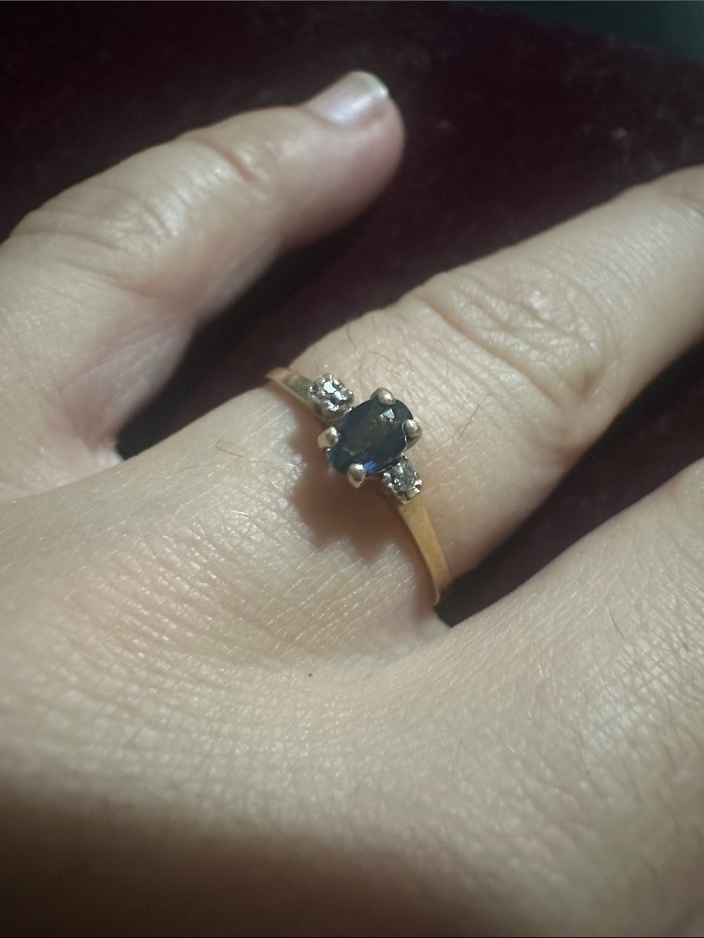 10k Classic Delicate Sapphire and Diamond Ring